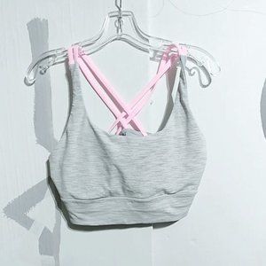 EUC lululemon padded sports bra heather grey & pink size 12 XL